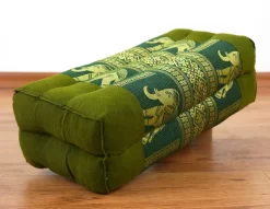 Kapok Stützkissen, Deluxe (Grün/Elefanten Seide)