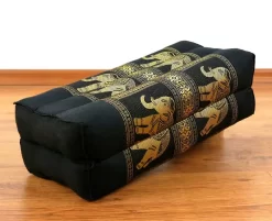 Kapok Stützkissen, Deluxe (Schwarz/Elefanten Seide)