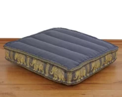 Kapok Bodensitzkissen, Deluxe (Grau/Elefanten Seide)