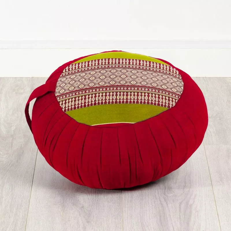 Kapok Zafukissen Mit Falten (Rot/Grün)