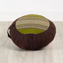 Kapok Zafukissen Mit Falten (Braun/Grün)