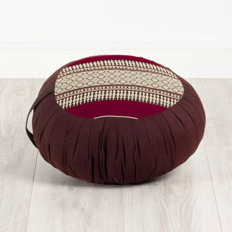 Kapok Zafukissen Mit Falten (Weinrot)