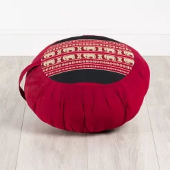 Kapok Zafukissen Mit Falten (Rot/Elefanten)