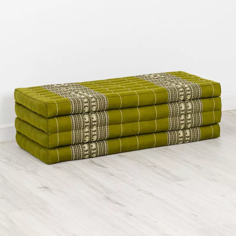 Kapok Klappmatratze, 110 Cm Breit, Classic (Grün/Elefanten) – Bild 3