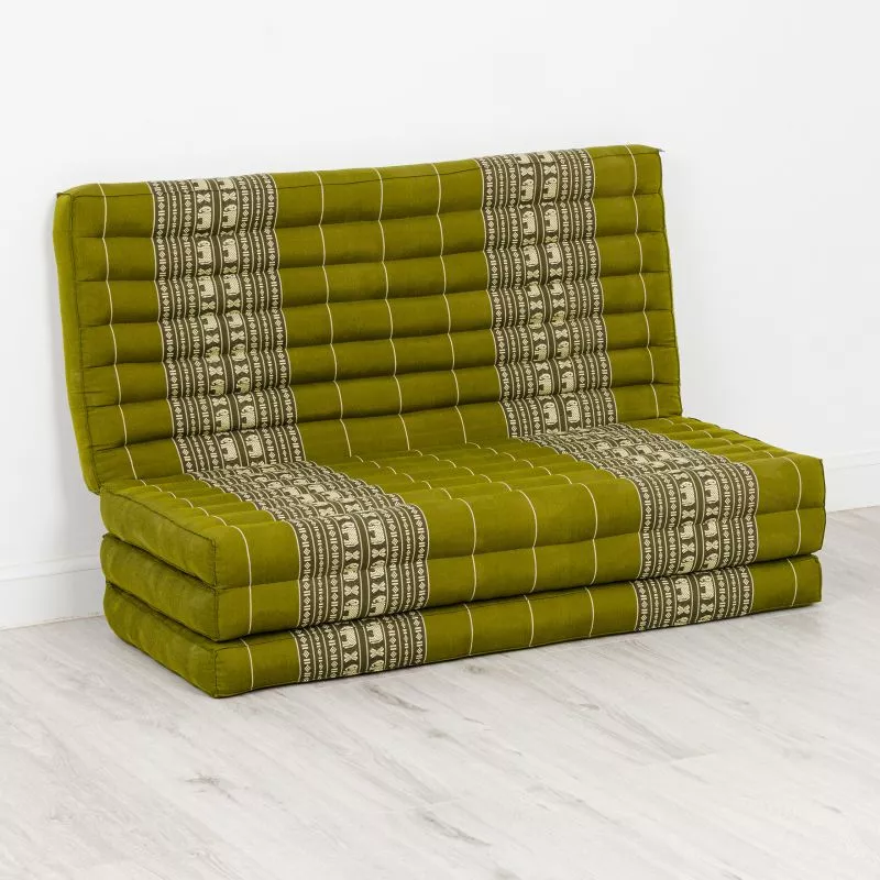 Kapok Klappmatratze, 110 Cm Breit, Classic (Grün/Elefanten) – Bild 2