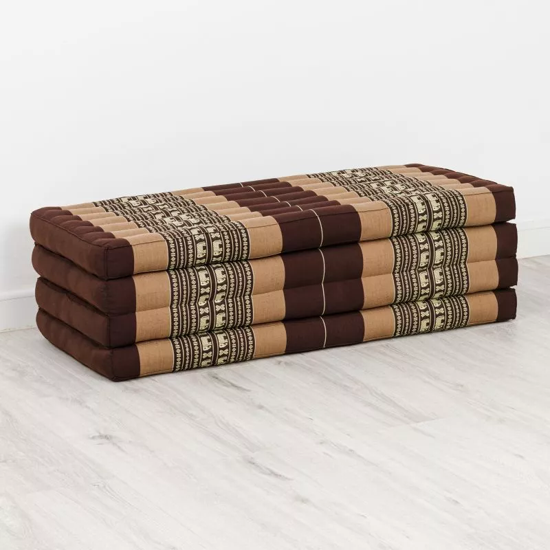 Kapok Klappmatratze, 110 Cm Breit, Classic (Braun/Elefanten) – Bild 3