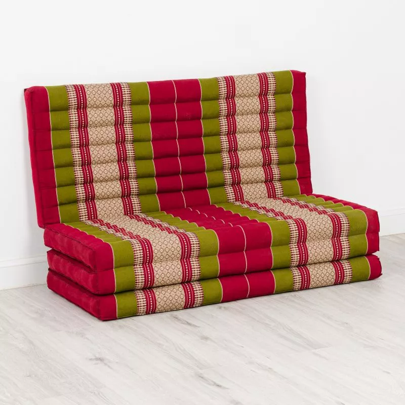 Kapok Klappmatratze, 110 Cm Breit, Classic (Rot/Grün) – Bild 2