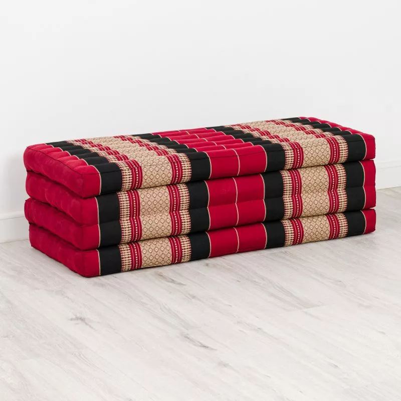 Kapok Klappmatratze, 110 Cm Breit, Classic (Rot/Schwarz) – Bild 3