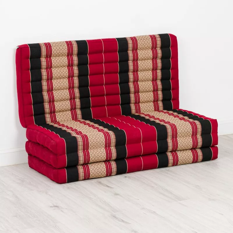 Kapok Klappmatratze, 110 Cm Breit, Classic (Rot/Schwarz) – Bild 2