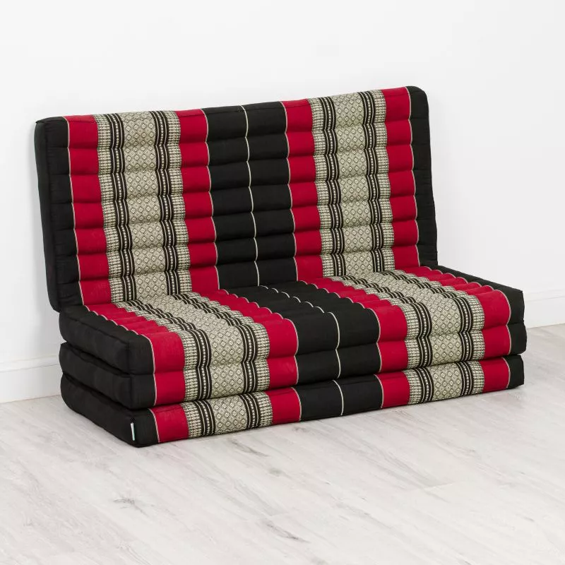 Kapok Klappmatratze, 110 Cm Breit, Classic (Schwarz/Rot) – Bild 2