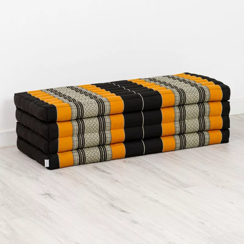 Kapok Klappmatratze, 110 Cm Breit, Classic (Schwarz/Orange) – Bild 3