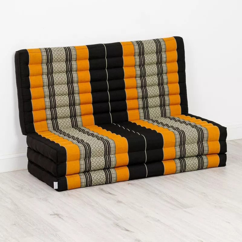 Kapok Klappmatratze, 110 Cm Breit, Classic (Schwarz/Orange) – Bild 2