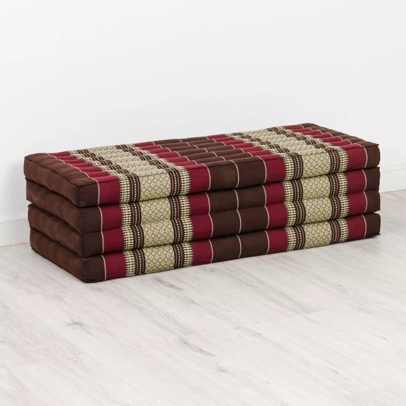 Kapok Klappmatratze, 110 Cm Breit, Classic (Weinrot) – Bild 3