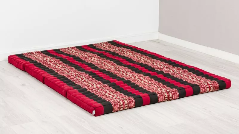 Kapok Klappmatratze, 140 Cm Breit, Classic (Rot/Elefanten)