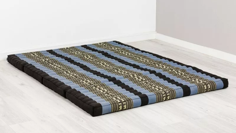 Kapok Klappmatratze, 140 Cm Breit, Classic (Blau/Elefanten)