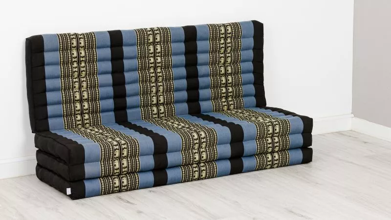 Kapok Klappmatratze, 140 Cm Breit, Classic (Blau/Elefanten) – Bild 2