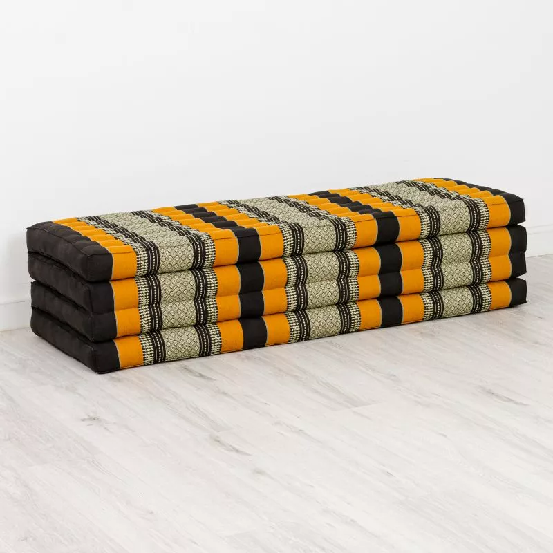 Kapok Klappmatratze, 140 Cm Breit, Classic (Schwarz/Orange) – Bild 3