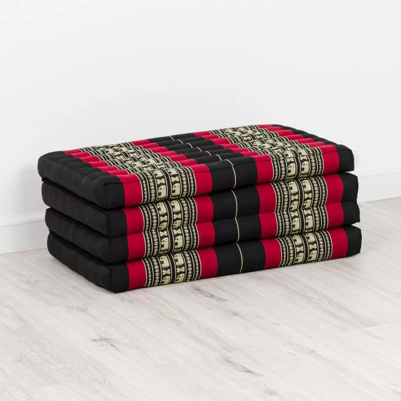 Kapok Klappmatratze, 80 Cm Breit, Classic (Schwarz/Elefanten) – Bild 3