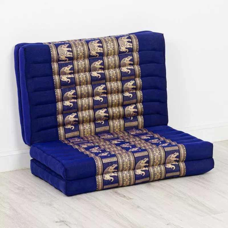 Kapok Klappmatratze, 80 Cm Breit, Deluxe (Blau/Elefanten Seide) – Bild 2