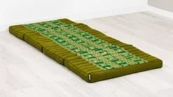 Kapok Klappmatratze, 80 Cm Breit, Deluxe (Grün/Elefanten Seide)