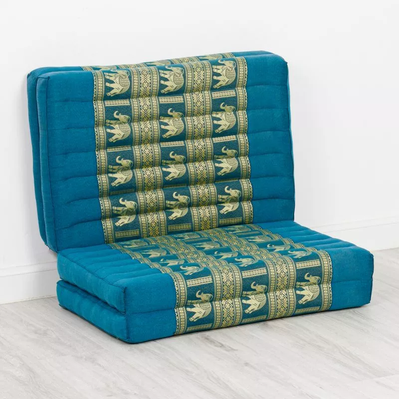 Kapok Klappmatratze, 80 Cm Breit, Deluxe (Hellblau/Elefanten Seide) – Bild 2