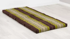 Kapok Klappmatratze, 80 Cm Breit, Classic (Braun/Grün)