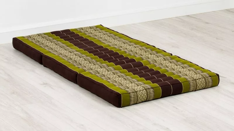 Kapok Kinderklappmatratze, 70 Cm Breit (Braun/Grün)