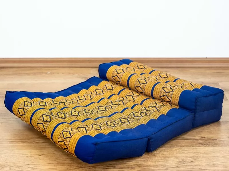 Kapok Stützkissen Faltbar (Blau/Gelb) – Bild 2