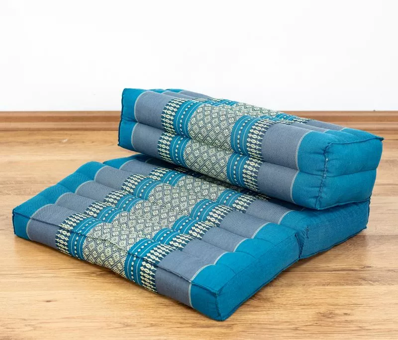 Kapok Stützkissen Faltbar (Hellblau) – Bild 3