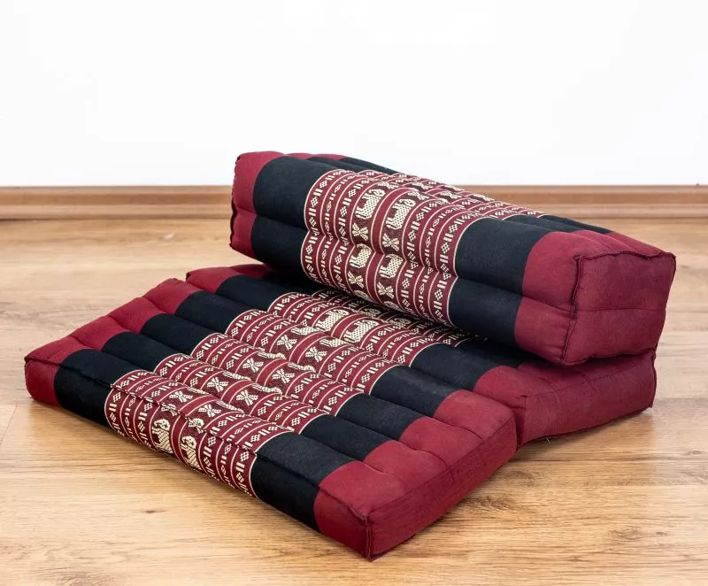 Kapok Stützkissen Faltbar (Rot/Elefanten) – Bild 3