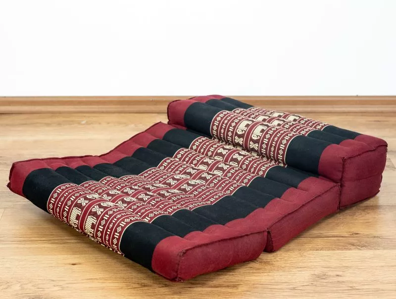 Kapok Stützkissen Faltbar (Rot/Elefanten) – Bild 2