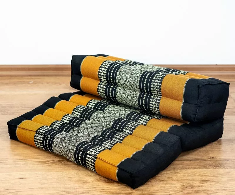 Kapok Stützkissen Faltbar (Schwarz/Orange) – Bild 3