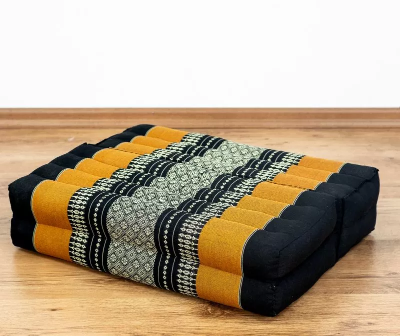 Kapok Stützkissen Faltbar (Schwarz/Orange)