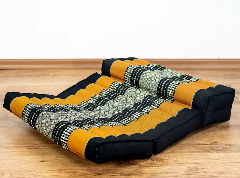 Kapok Stützkissen Faltbar (Schwarz/Orange) – Bild 2