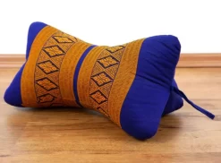 Kapok Knochenkissen (Blau/Gelb)