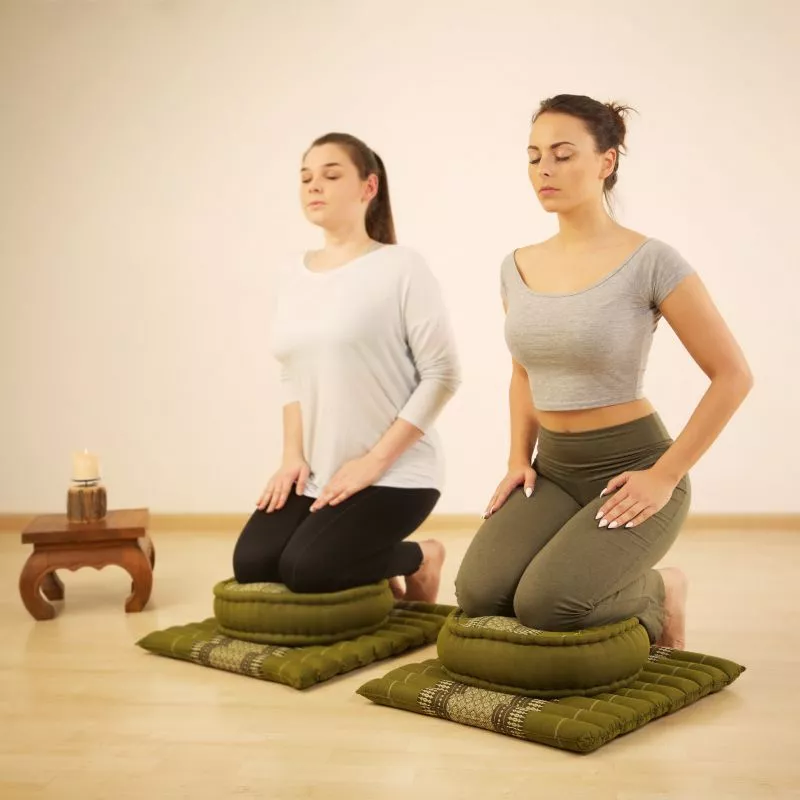 Kapok Meditationskissen Set L (Orange) – Bild 4