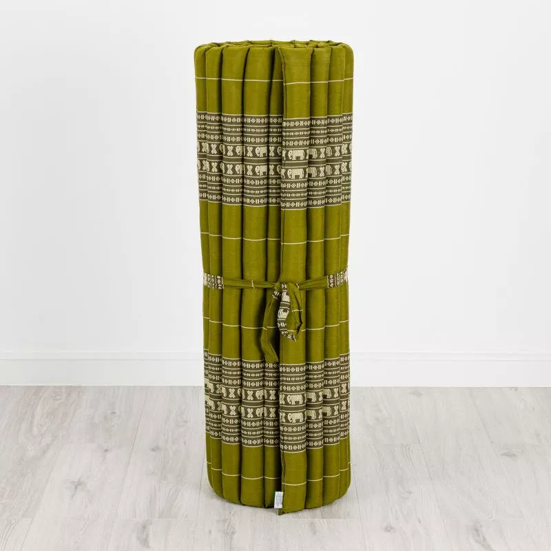 Kapok Rollmatte, 110 Cm Breit (Grün/Elefanten)