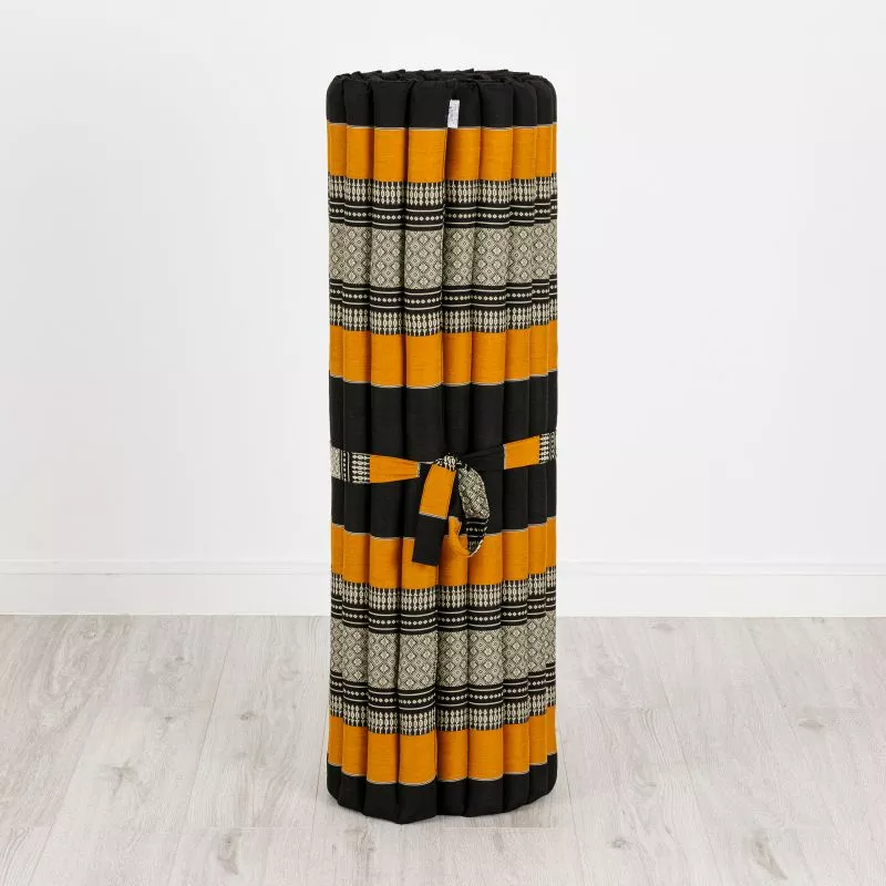Kapok Rollmatte, 110 Cm Breit (Schwarz/Orange)