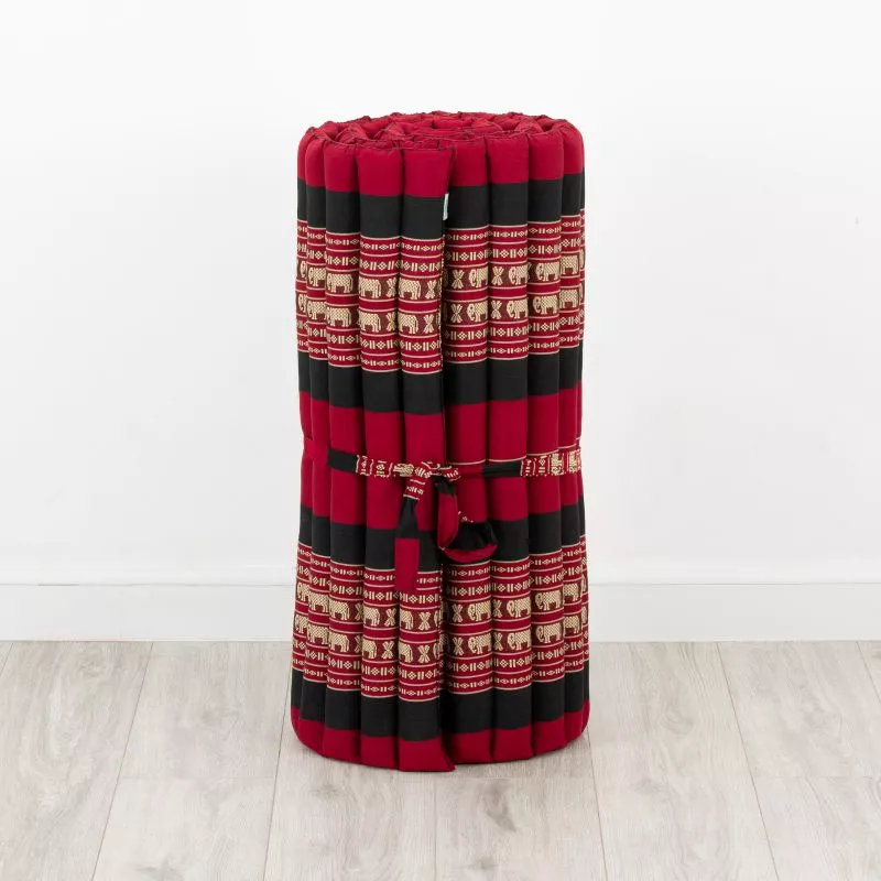 Kapok Rollmatte, 75 Cm Breit (Rot/Elefanten)
