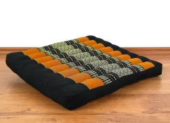 Kapok Sitzkissen 50 Cm (Schwarz/Orange)