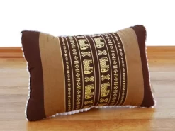 Kapok Dekokissen (Braun/Elefanten)