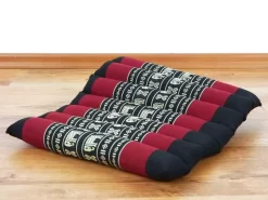 Kapok Steppkissen 35 Cm (Schwarz/Elefanten)