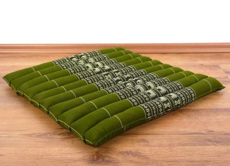 Kapok Steppkissen 50 Cm (Grün/Elefanten)