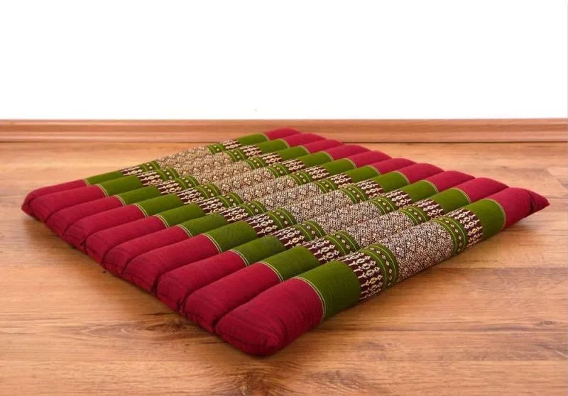 Kapok Steppkissen 50 Cm (Rot/Grün)