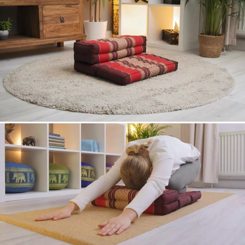 Kapok Stützkissen Faltbar (Braun) – Bild 6