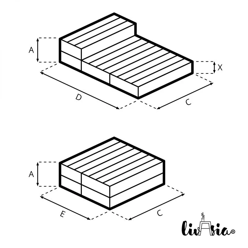 Kapok Stützkissen Faltbar (Schwarz/Rot) – Bild 4