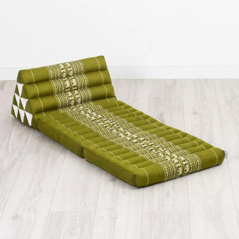 Kapok Thaikissen 2 Auflagen (Grün/Elefanten)