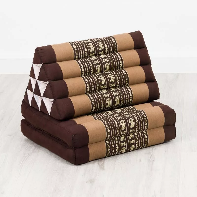 Kapok Thaikissen 2 Auflagen (Braun/Elefanten) – Bild 3