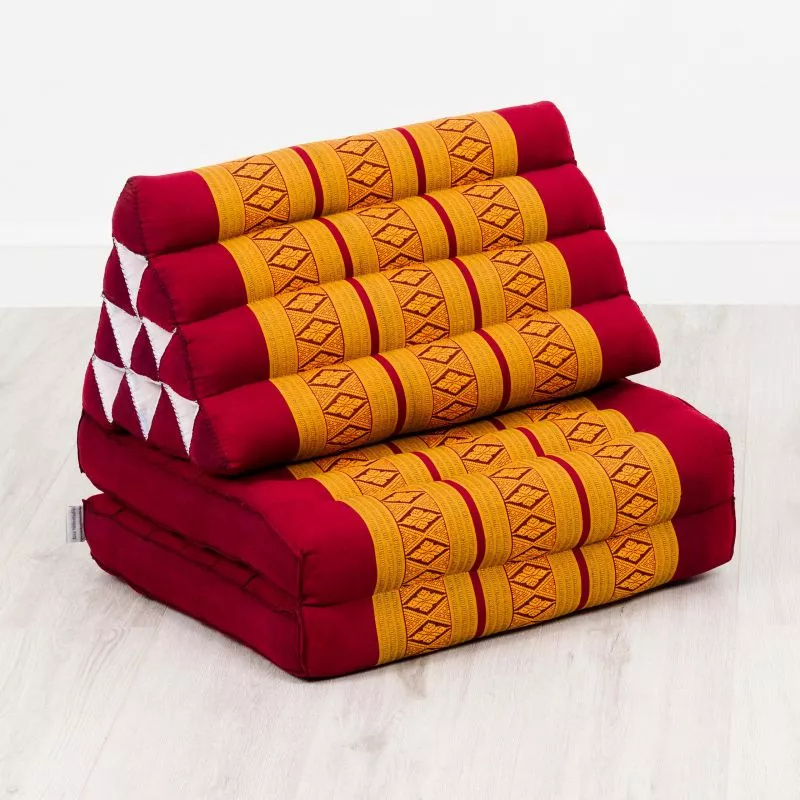 Kapok Thaikissen 2 Auflagen (Rot/Gelb) – Bild 3