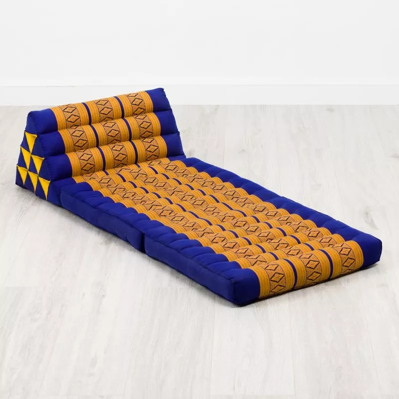 Kapok Thaikissen 2 Auflagen (Blau/Gelb)